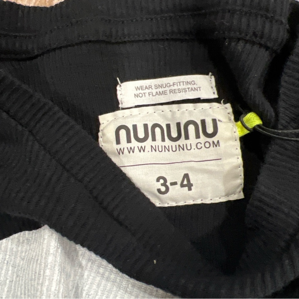 Nununu Smile Loungewear Set Kids 3-4 Years Ribbed Edgy Unisex New Black Skeleton - Picture 3 of 9